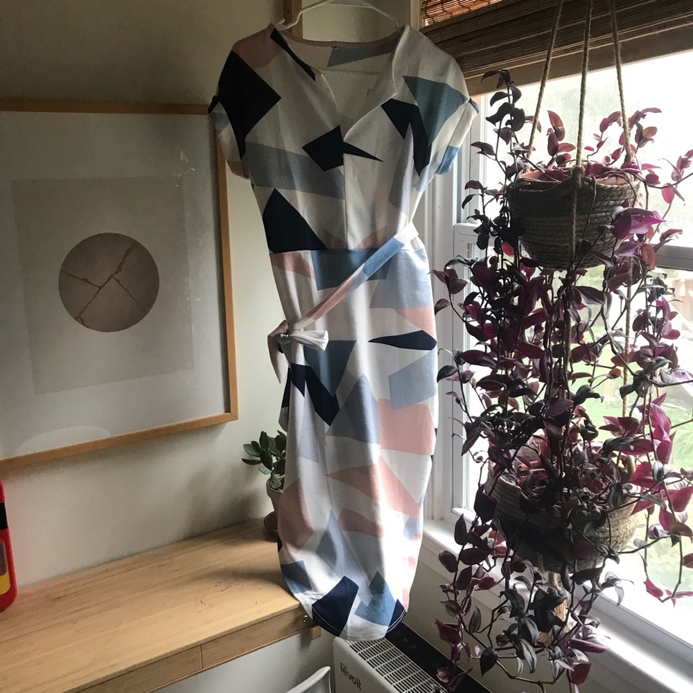 Geometric modern print midi dress